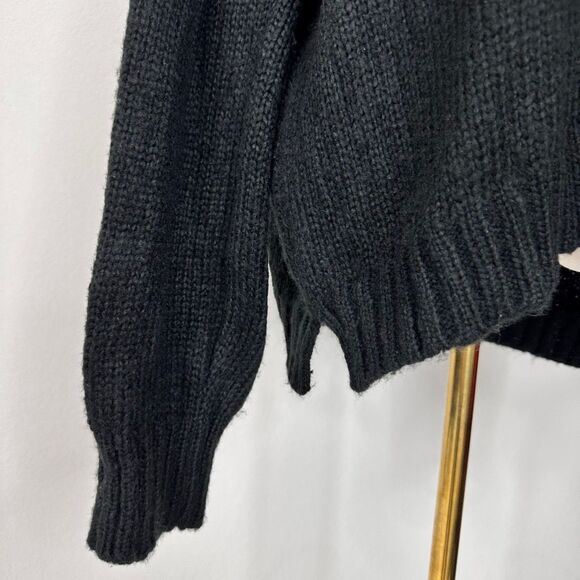 Wooden Ships “Wild Thing” Black Mohair Wool Blend Knit Sweater M/L Cabincore - Picture 12 of 12
